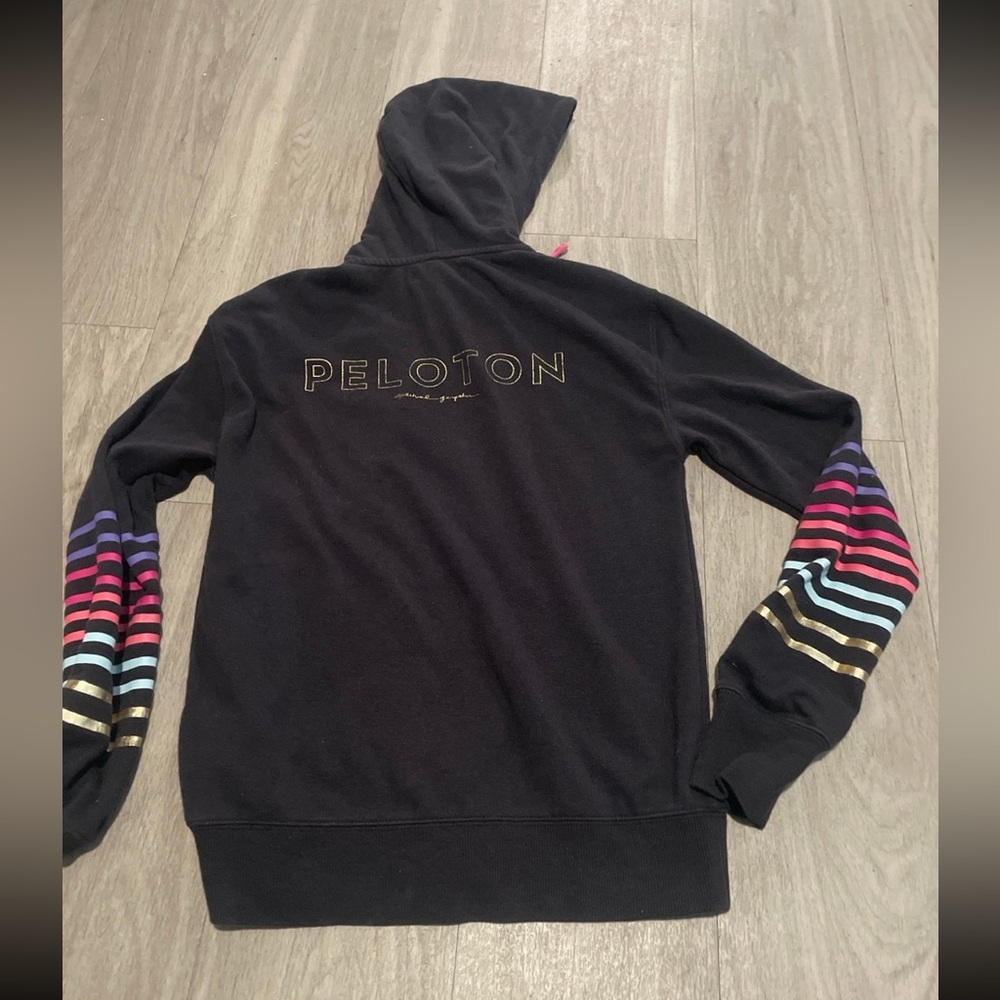 Spiritual Gangster Black Hoodie with Multicolor Stripes - Picture 3 of 4